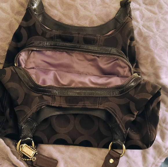 Coach Dark Brown Signature Shoulder Bag - Picture 3 of 6